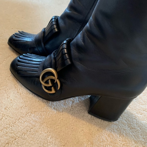 Authentic Gucci Marmont Fringe Booties - Picture 2 of 5